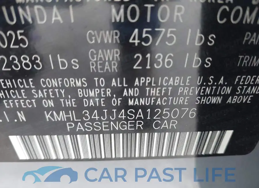 KMHL34JJ4SA125076# 9