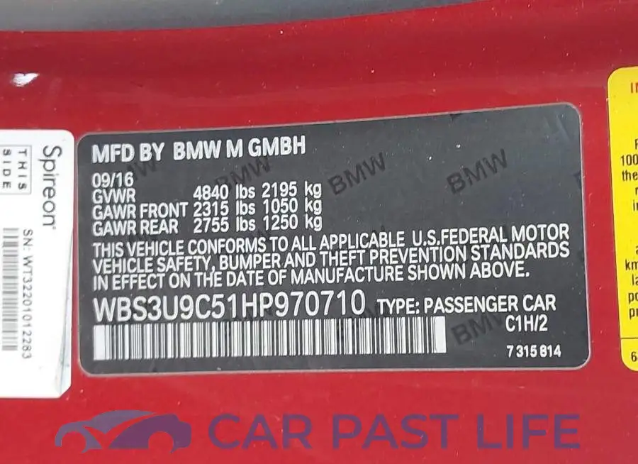 WBS3U9C51HP970710# 9