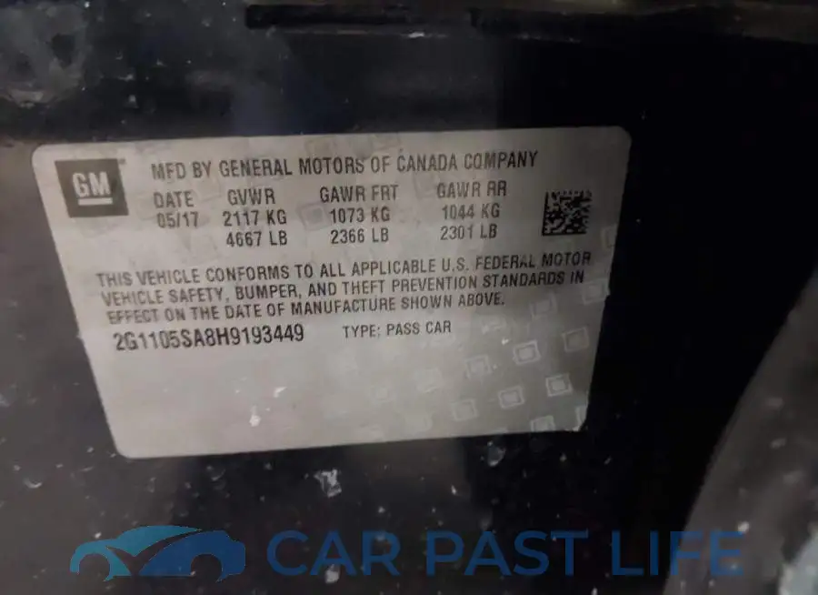 2G1105SA8H9193449# 9