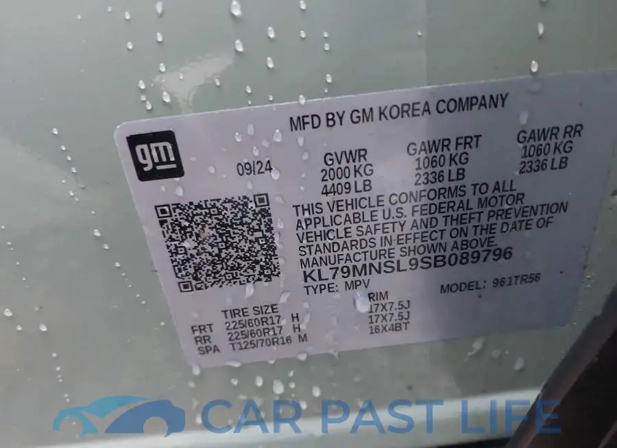 KL79MNSL9SB089796# 9