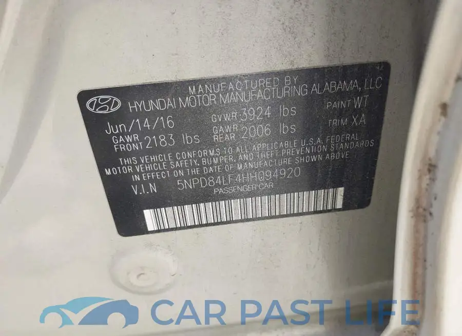 5NPD84LF4HH094920# 9