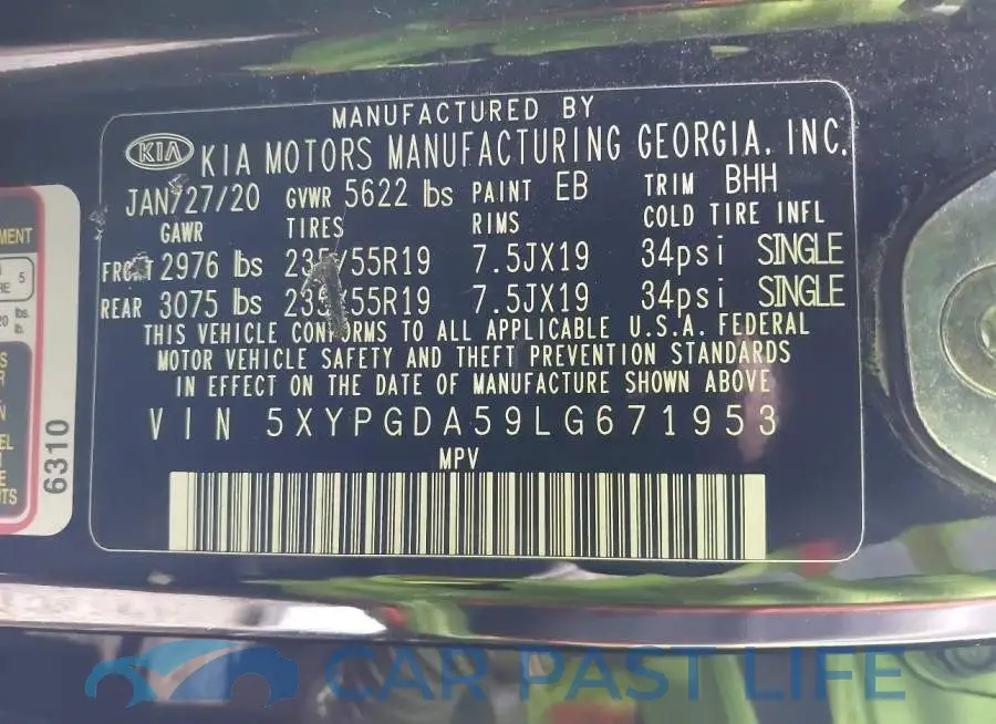 5XYPGDA59LG671953# 9