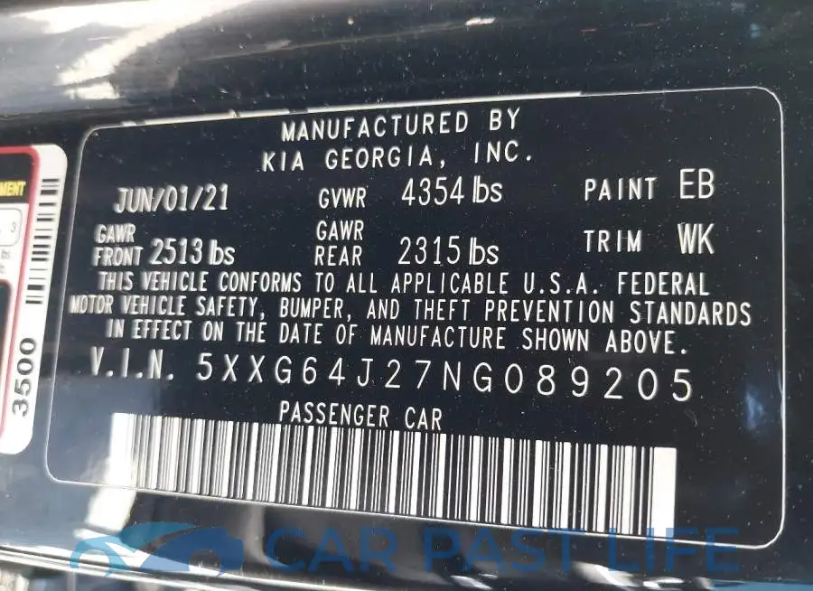 5XXG64J27NG089205# 9