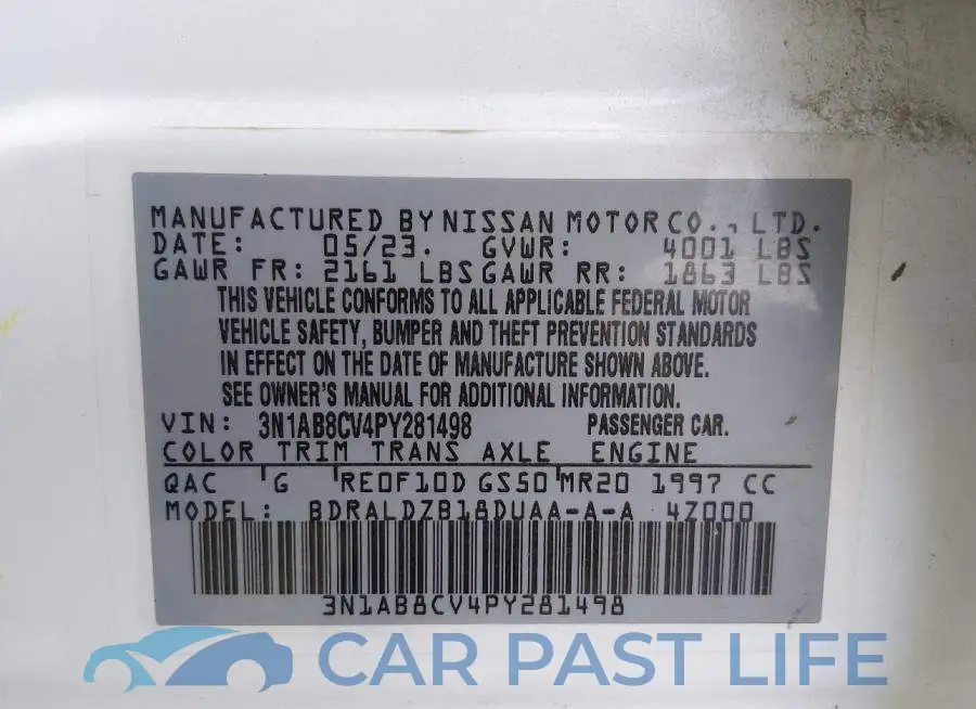 3N1AB8CV4PY281498# 9