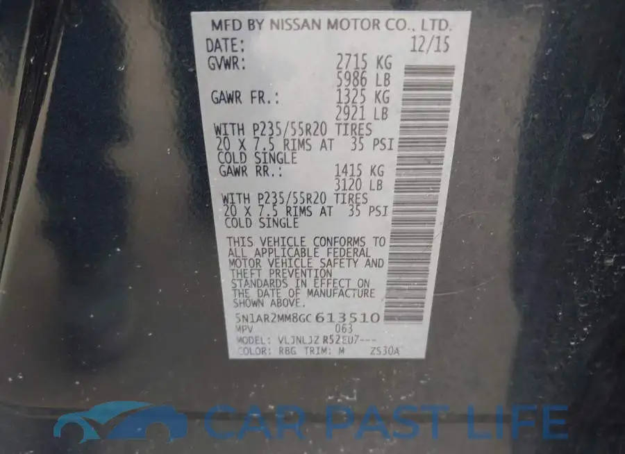 5N1AR2MM8GC613510# 9