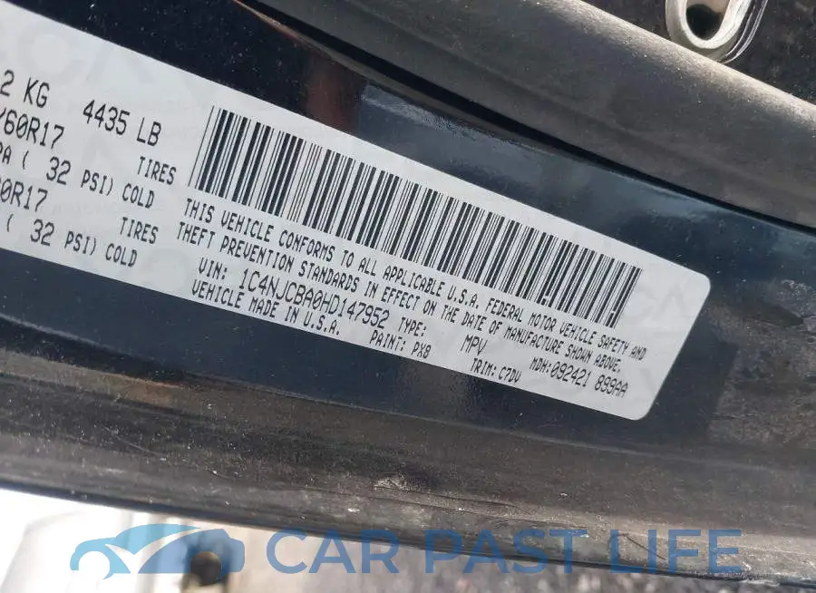 1C4NJCBA0HD147952# 9