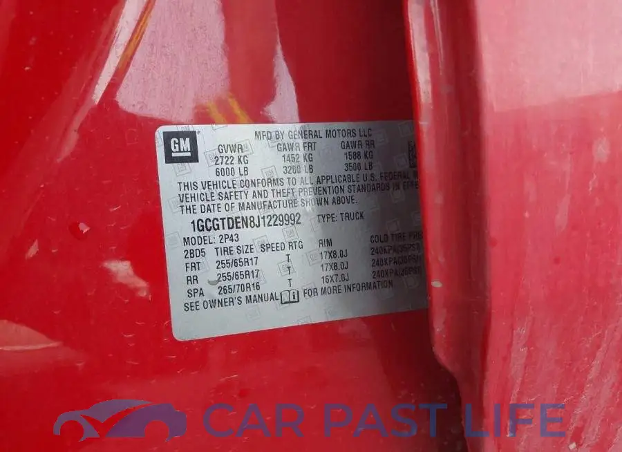 1GCGTDEN8J1229992# 9