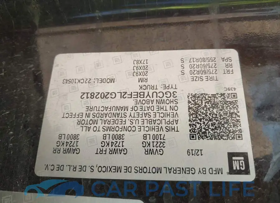 3GCUYBEF2LG202812# 9