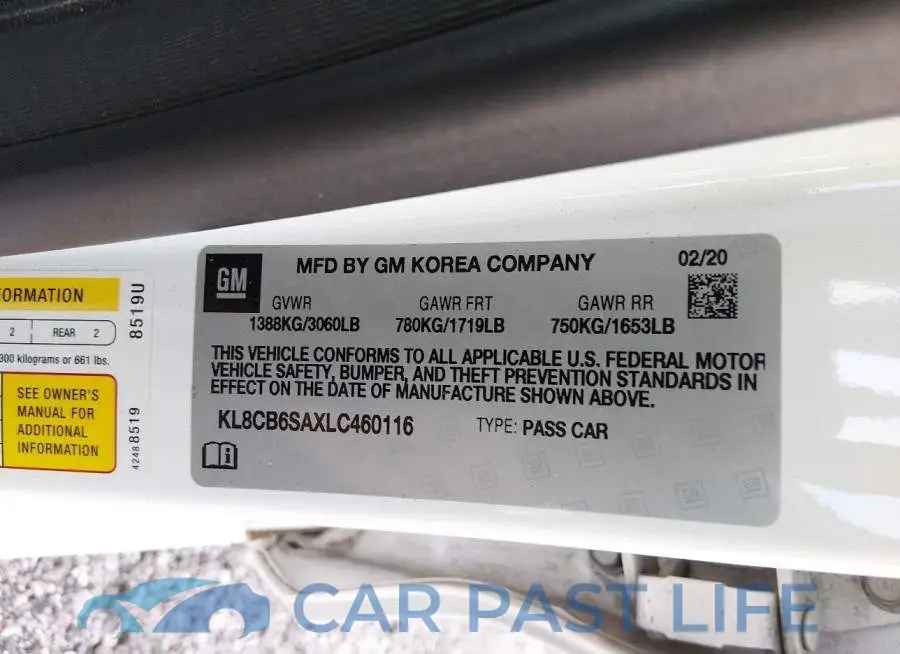 KL8CB6SAXLC460116# 9