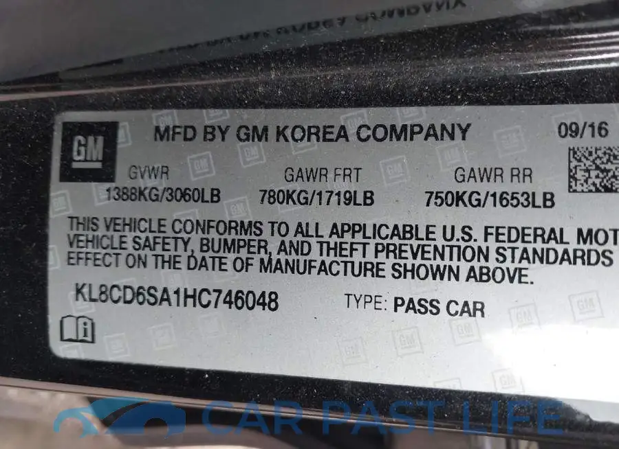 KL8CD6SA1HC746048# 9