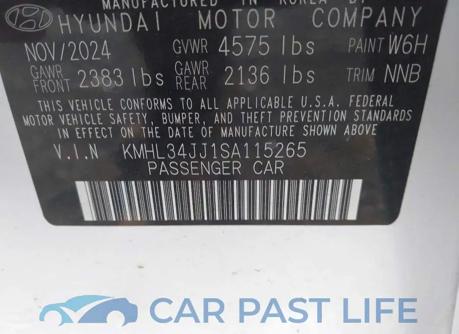 KMHL34JJ1SA115265# 9