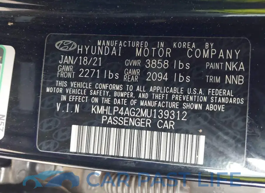 KMHLP4AG2MU139312# 9