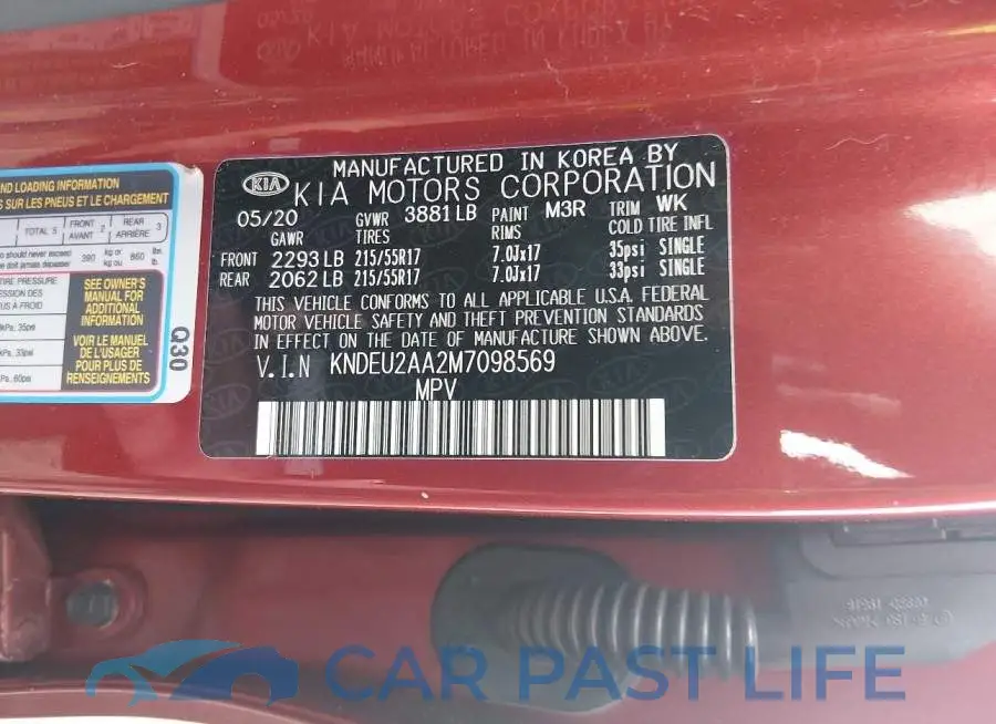 KNDEU2AA2M7098569# 9