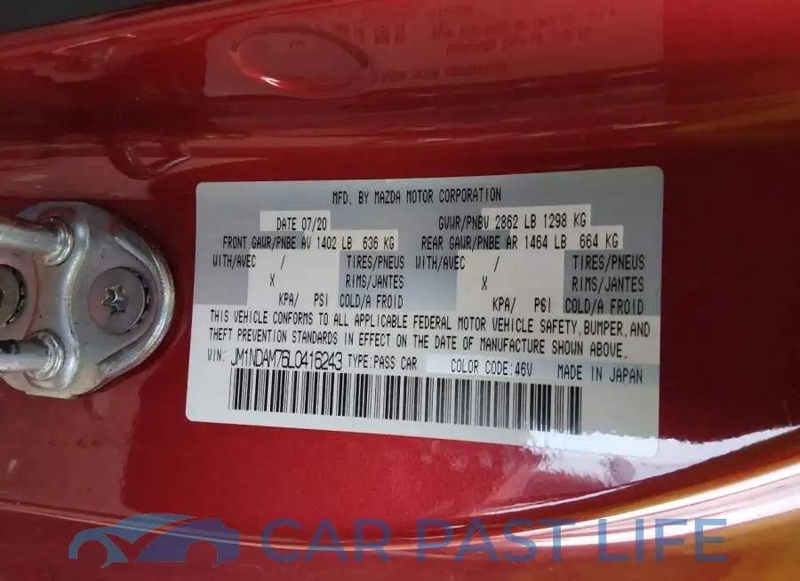 JM1NDAM76L0416243# 9