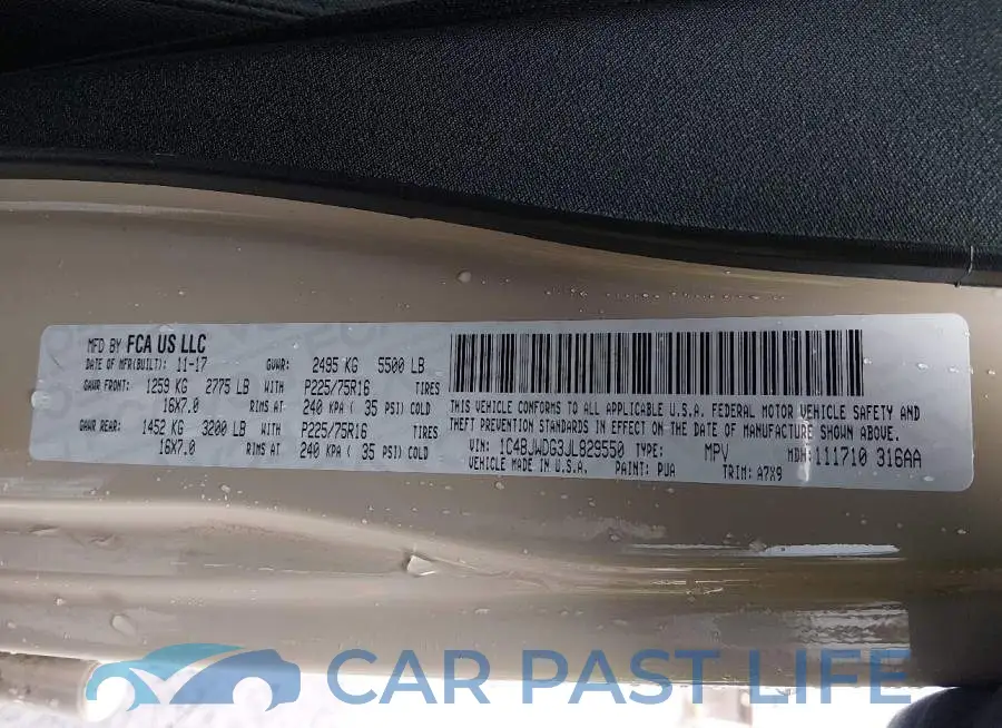 1C4BJWDG3JL829550# 9