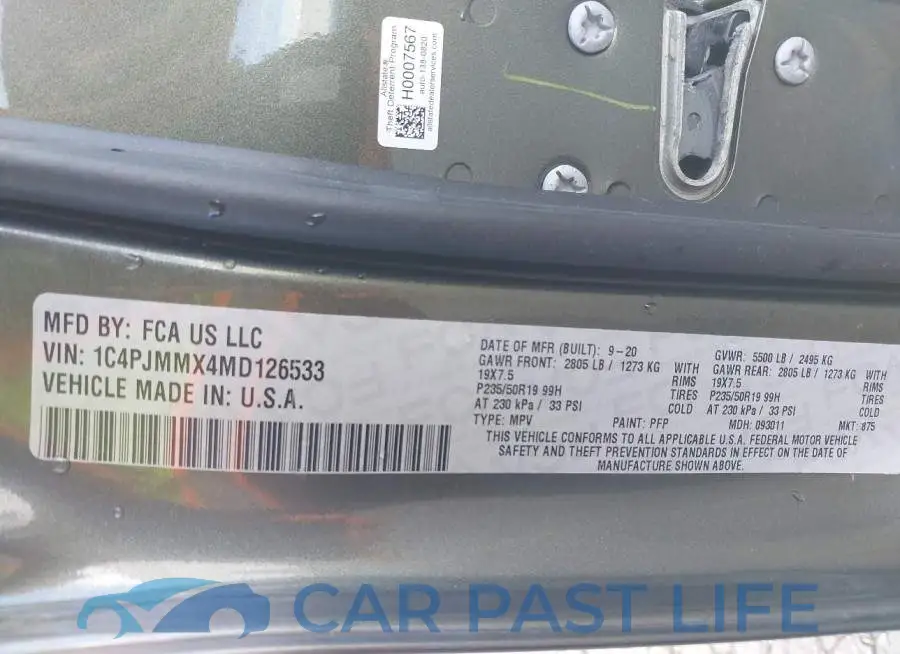 1C4PJMMX4MD126533# 9
