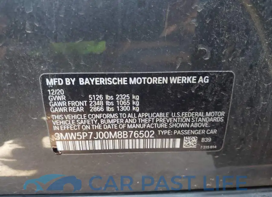 3MW5P7J00M8B76502# 9