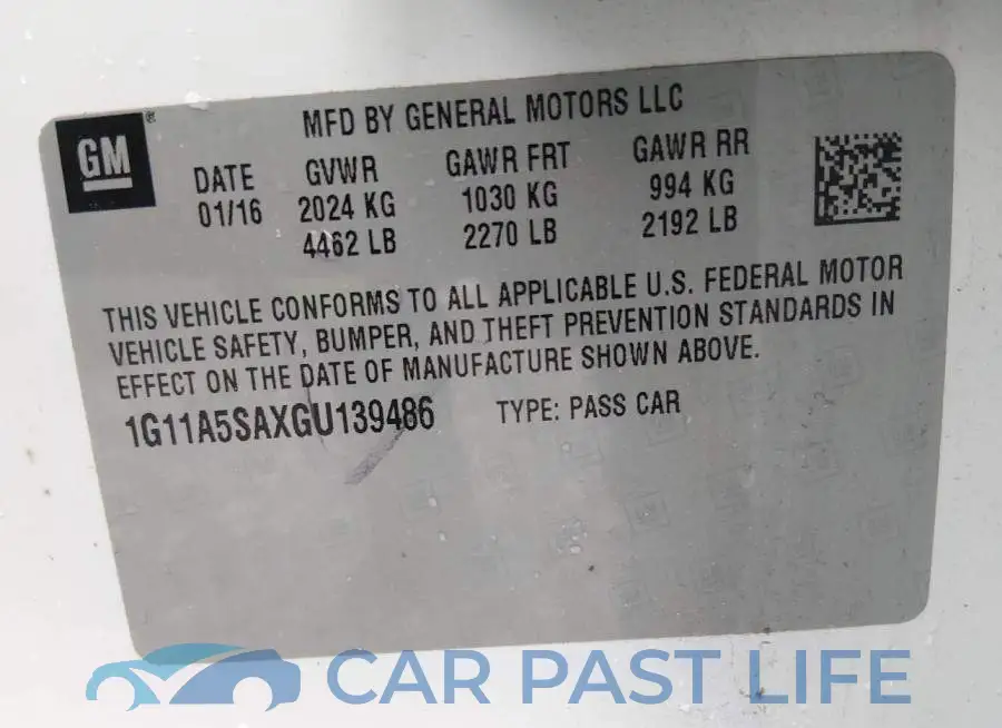 1G11A5SAXGU139486# 9