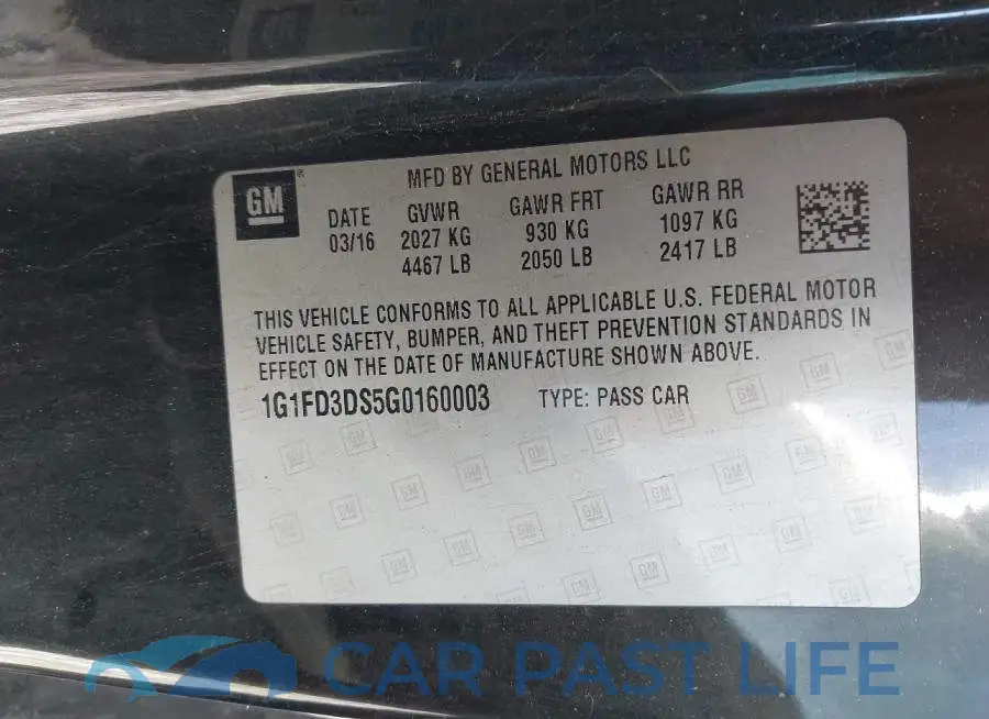 1G1FD3DS5G0160003# 9