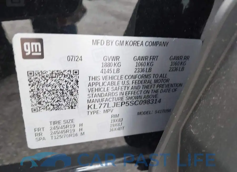 KL77LJEP5SC098314# 9