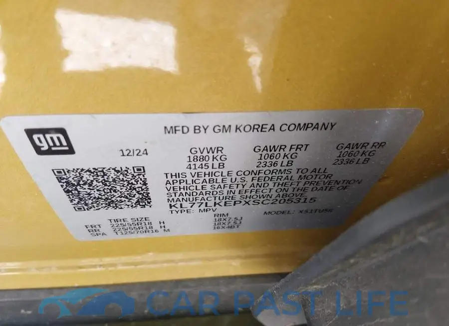KL77LKEPXSC205315# 9