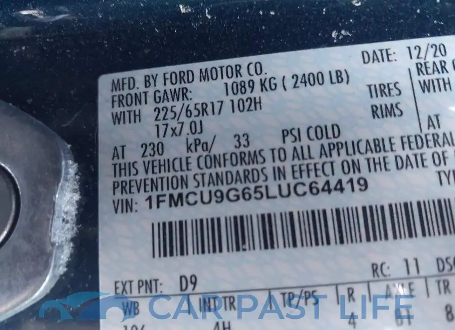 1FMCU9G65LUC64419# 9
