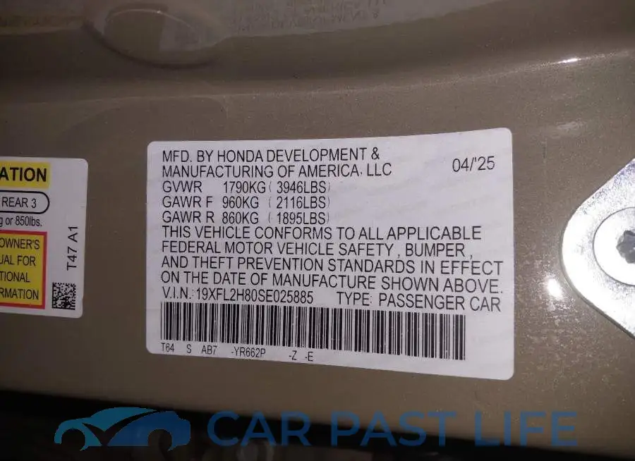19XFL2H80SE025885# 9