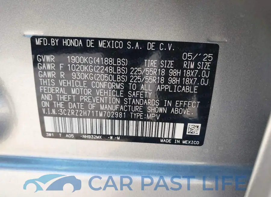 3CZRZ2H71TM702981# 9