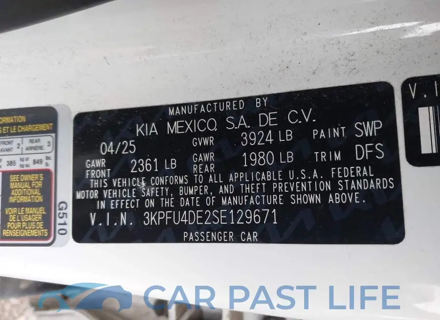 3KPFU4DE2SE129671# 9