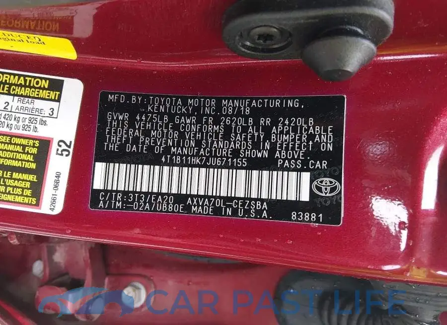 4T1B11HK7JU671155# 9