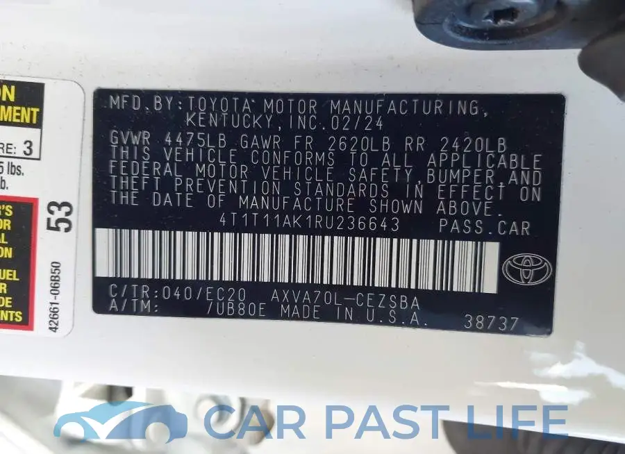 4T1T11AK1RU236643# 9