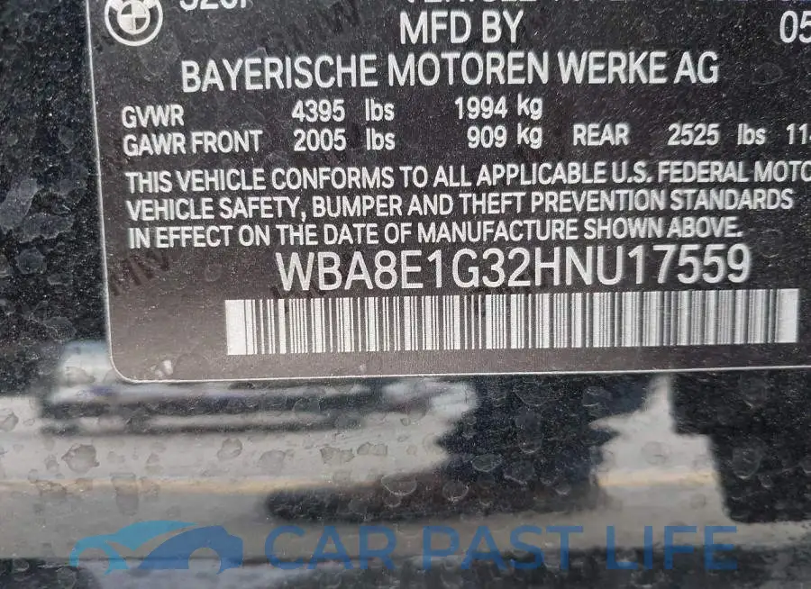 WBA8E1G32HNU17559# 9