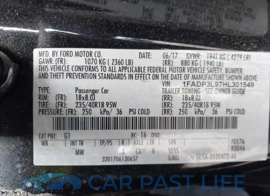 1FADP3L97HL301549# 9