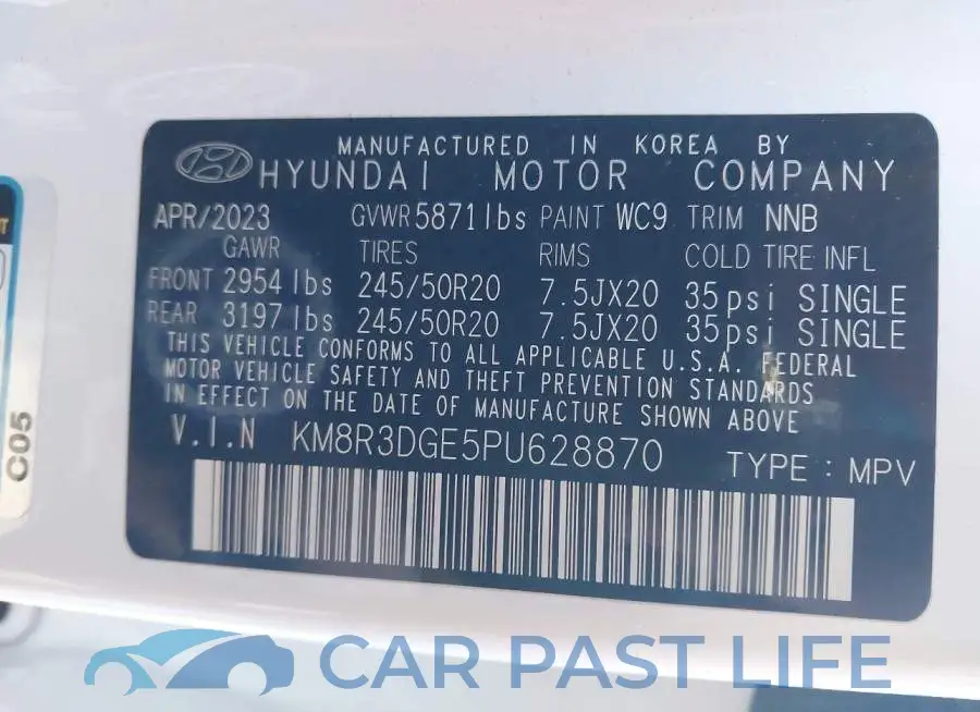 KM8R3DGE5PU628870# 9
