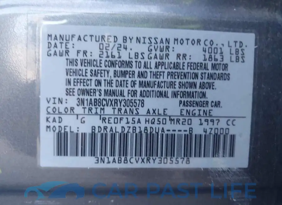 3N1AB8CVXRY305578# 9
