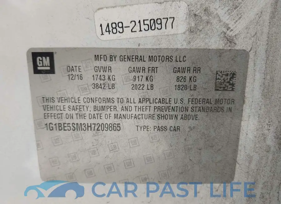 1G1BE5SM3H7209865# 9