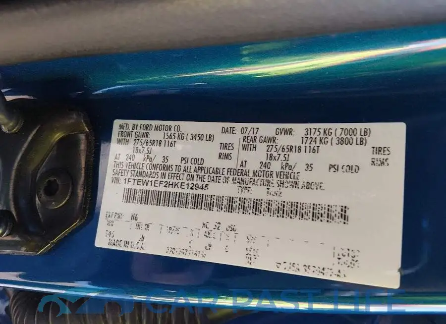 1FTEW1EF2HKE12945# 9