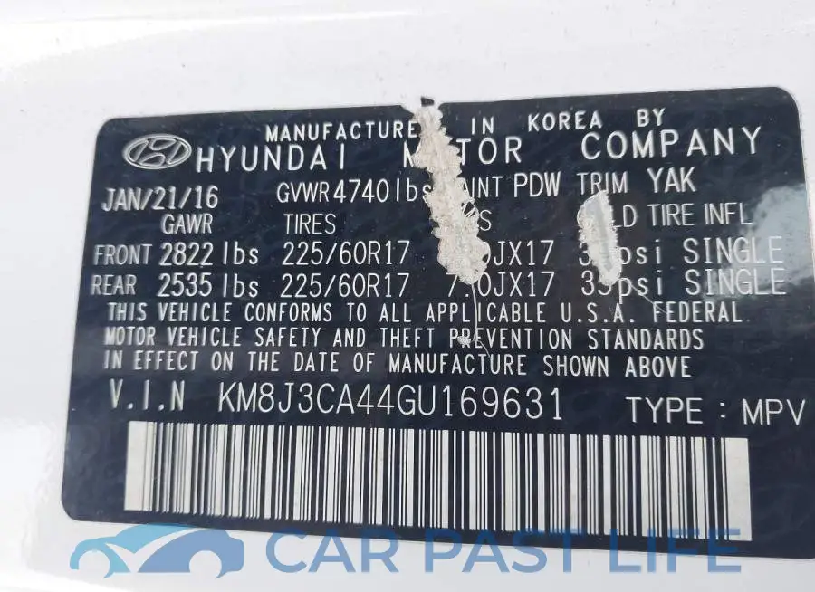 KM8J3CA44GU169631# 9