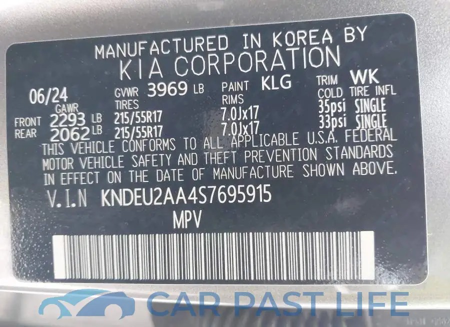 KNDEU2AA4S7695915# 9