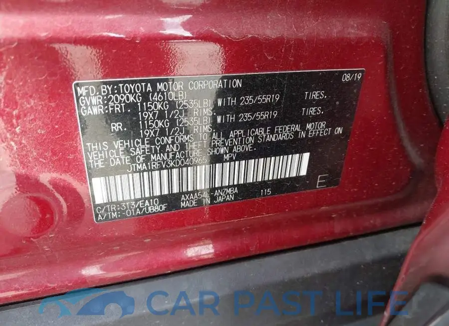 JTMA1RFV3KD040965# 9