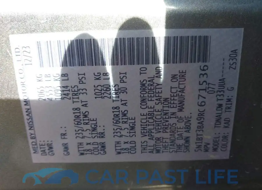 5N1BT3BA9RC671536# 9