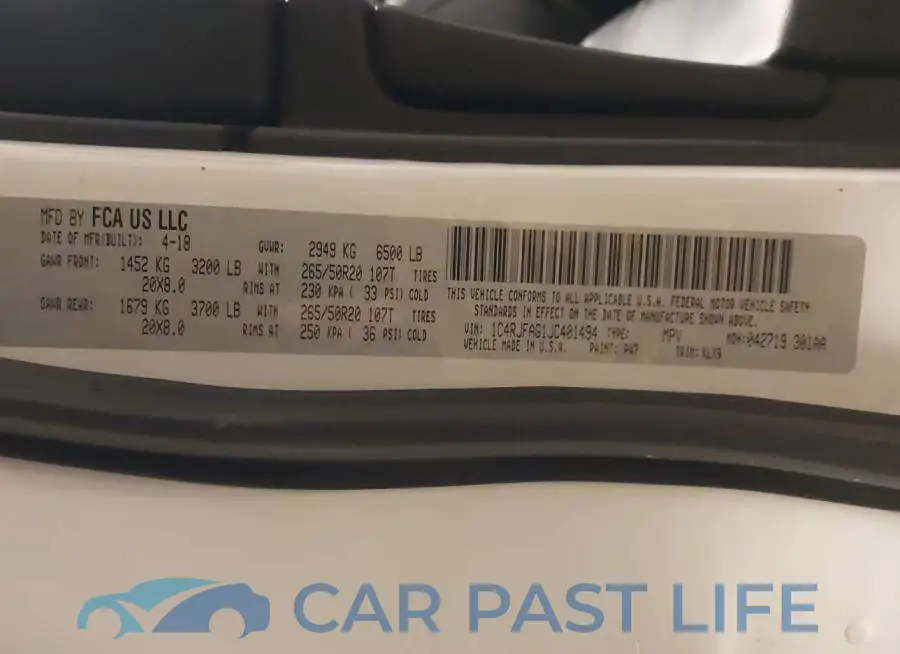 1C4RJFAG1JC401494# 9
