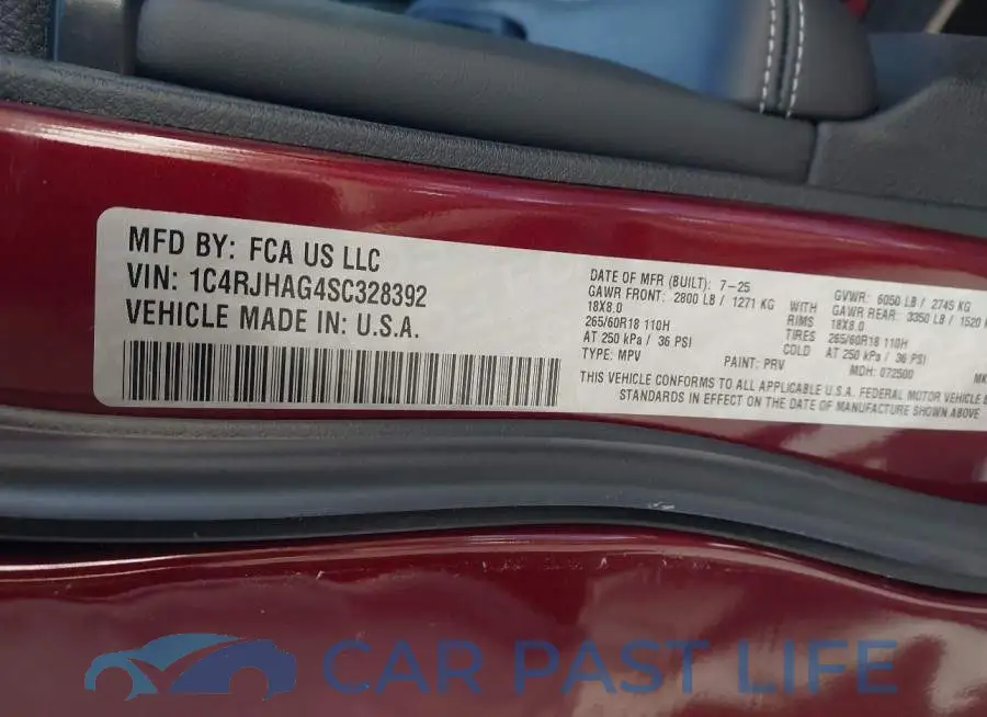 1C4RJHAG4SC328392# 9