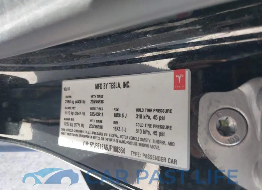 5YJ3E1EA5JF108364# 9