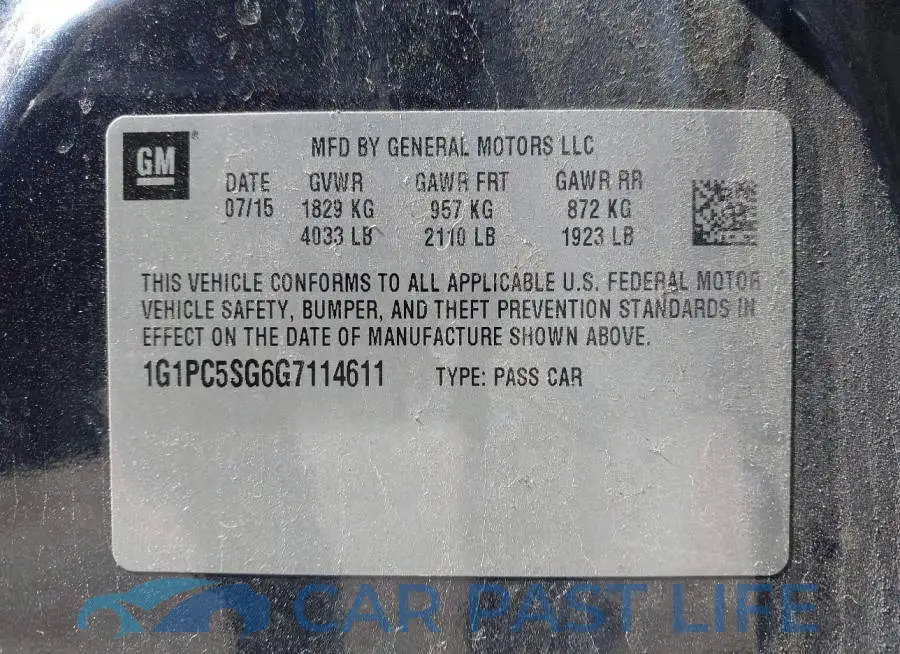 1G1PC5SG6G7114611# 9