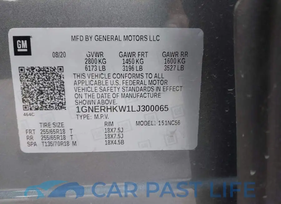 1GNERHKW1LJ300065# 9