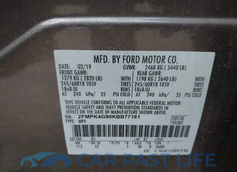 2FMPK4G90KBB77181# 9