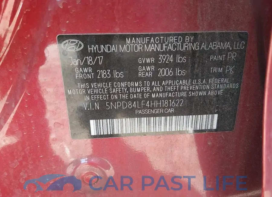 5NPD84LF4HH181622# 9