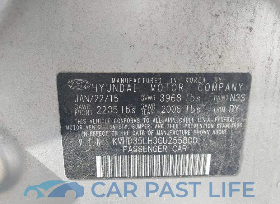 KMHD35LH3GU255800# 9