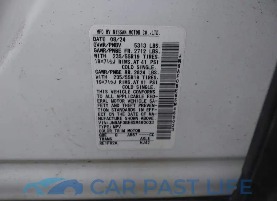 JN8AF0BE6SM460033# 9